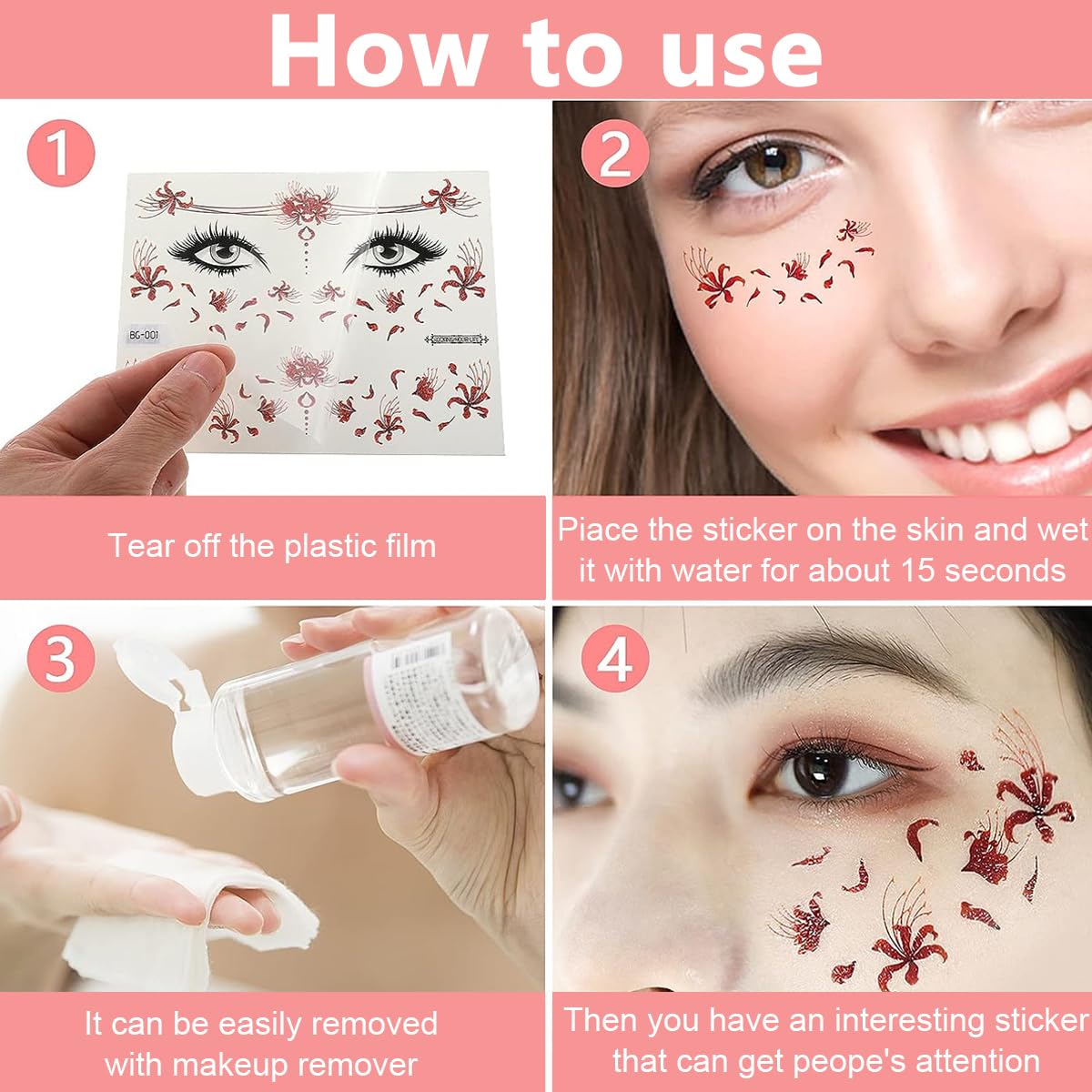 MAYCREATE 12 Sheets Glitter Face Temporary Tattoo for Women Girls, Charming Decals Flowers Face Arm Body Makeup Stickers, Waterproof Butterfly Fake Tattoos for Party, Halloween MAYCREATE 12 Sheets Glitter Face Temporary Tattoo for Women Girls, Charming Decals Flowers Face Arm Body Makeup Stickers, Waterproof Butterfly Fake Tattoos for Party, Halloween